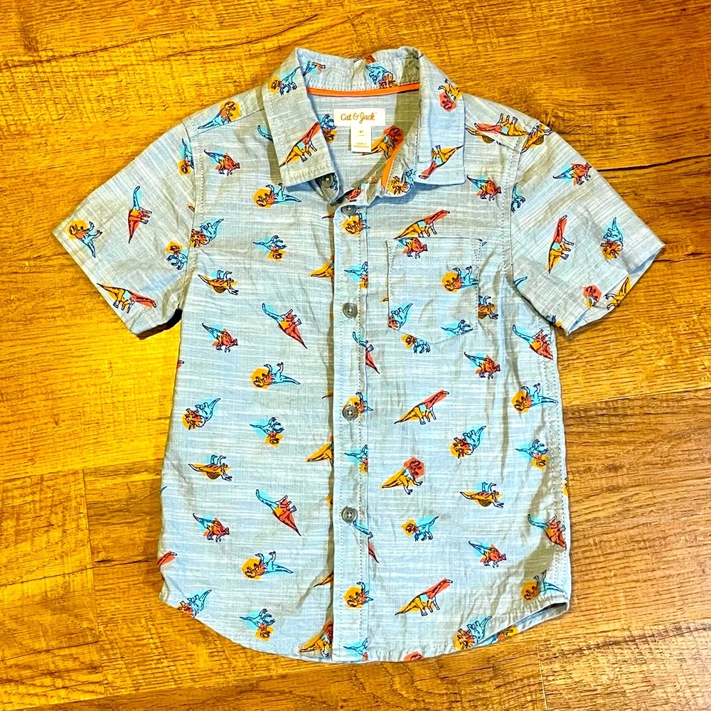 EUC Cat & Jack Toddler Boys Dinosaur Shirt 4T